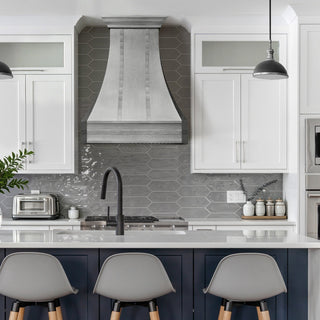 [CUSTOM] SINDA Curved Embossed Wood Grain Stainless Steel Range Hood with Straps SRH3-CW-2TR
