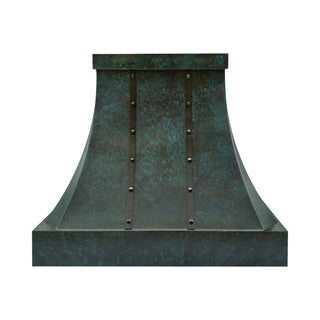 Decorative wall-mounted copper kitchen vent hood