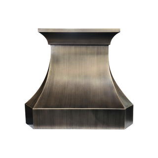 handcrafted antique brass range hood