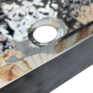 Close-up of a stainless steel sink