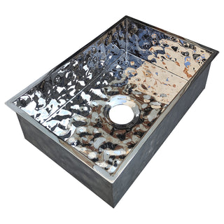 SINDA decorative stainless steel mosaic sink with reflective surface and central circular design