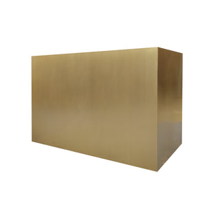 a brushed brass kitchen stove vent hood 