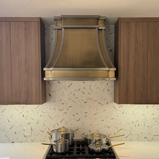 [CUSTOM] SINDA Sierra Handcrafted Antique Brass Range Hood BRH33-4TR
