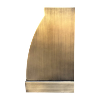 right side view of a antique brass range hood