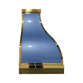 beautiful blue stainless steel kitchen range hood