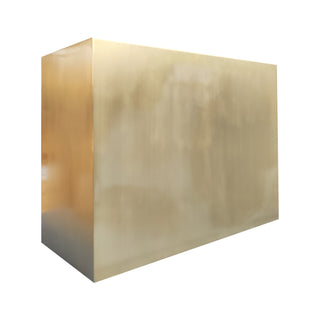 SINDA Rectangular Custom Brushed Brass Range Hood In Stock.