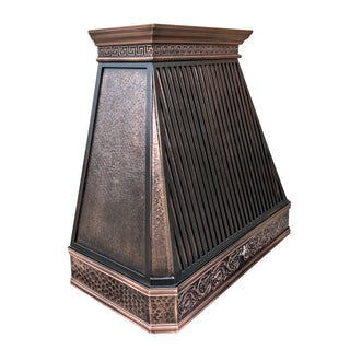 SINDA Custom Antique Copper Range Hood In Stock, 48"W x 21"D x 48"H