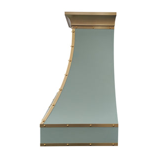 green stainless steel kitchen hood 