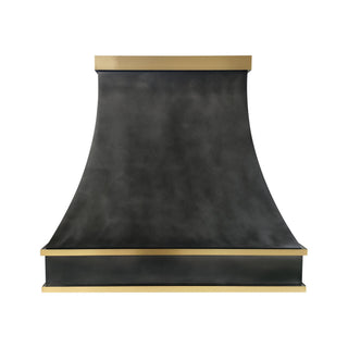 [CUSTOM] SINDA Handmade Kitchen Zinc Range Hood With Brass Trim ZRH13-BBS