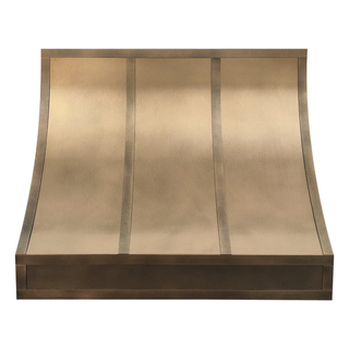 SINDA brass range hood with brass straps