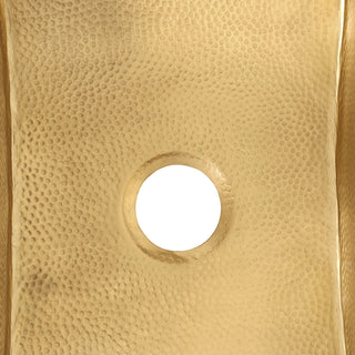 SINDA Elegant Handmade Brushed Brass Light Hammered Kitchen Sink Details.
