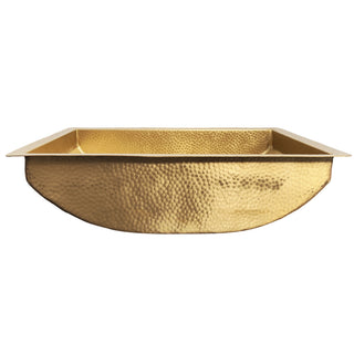 SINDA Elegant Handmade Brushed Brass Light Hammered Kitchen Sink BSK-5-0409Z