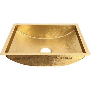 SINDA Elegant Handmade Brushed Brass Light Hammered Kitchen Sink BSK-5-0409Z.