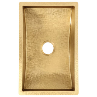 SINDA Elegant Handmade Brushed Brass Light Hammered Kitchen Sink BSK-5-0409Z.