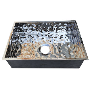 Stainless steel sink with artistic finish 