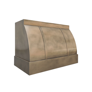 Aged Brass Kitchen Hood with Brass Straps-SINDA