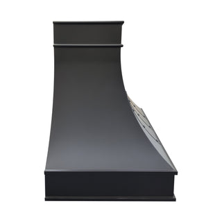 kitchen copper kitchen hood in smooth texture with straps & rivets