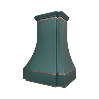 SINDA custom kitchen stainless steel hood with brass accents