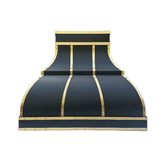 Decorative black stainless steel kitchen stove hood