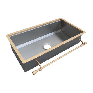 sinda kitchen sink with gold faucet 