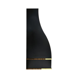 a modern wall-mounted decorative black stainless steel range hood