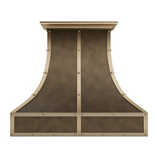 SINDA Custom Aged Brass Kitchen Vent Hood 