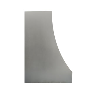 the side of a custom stainless steel range hood