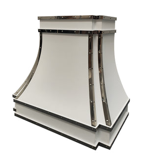 White stainless steel wall vent hood