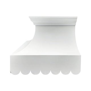 Right side view: Premium white stainless steel kitchen hood, ideal for classic kitchen.