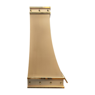 handcrafted brushed brasss range hood ideal for luxury kitchen styles