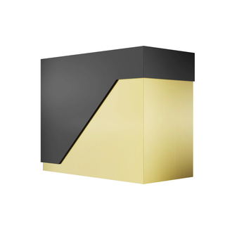 Angled view of the custom kitchen hood