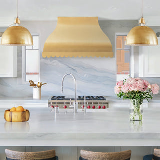 [CUSTOM] SINDA Scalloped Handmade Brushed Brass Range Hood BRH32-BR