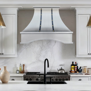 Tuscan Kitchen Vent Hood with Arched Apron-Sinda Copper