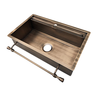 Luxury Single Rectangular Antique Brass Sink