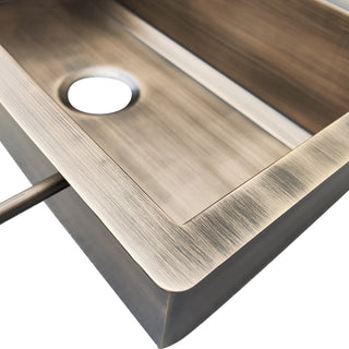 Luxury Single Rectangular Antique Brass Sink