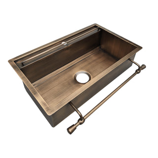 Luxury Single Rectangular Antique Brass Sink