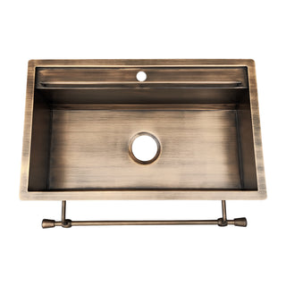Luxury Single Rectangular Antique Brass Sink