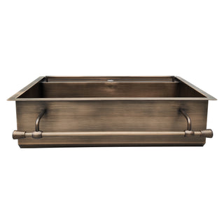 Luxury Single Rectangular Antique Brass Sink