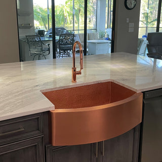 [CUSTOM] SINDA Single Bowl 14 Gauge Farmhouse Apron Copper Kitchen Sink KSAR-7