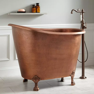 [CUSTOM] SINDA Custom Hammered Double-Slipper Clawfoot Copper Bathtub-SCB-S9