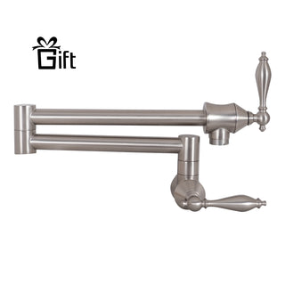 SINDA Solid Brass Pot Filler Kitchen Faucet Wall Mount Kitchen Sink, ‎AF6232-5-BC