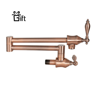 SINDA Solid Brass Pot Filler Kitchen Faucet Wall Mount Kitchen Sink, ‎AF6232-5-BC