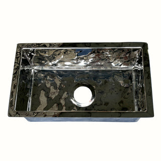 SINDA Single Bowl Water Ripple Hammered Undermount Stainless Steel Sink-KSS