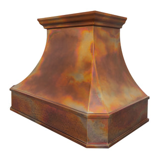 Luxury classic curve sided decorative apron fire copper custom range hood SINDA
