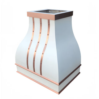 Elegant white stainless steel range hood for superior kitchen ventilation