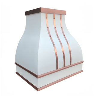 Stylish white stainless steel range hood for efficient kitchen ventilation