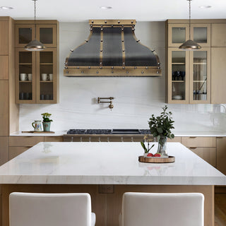 Modern kitchen with stainless steel rangge hood
