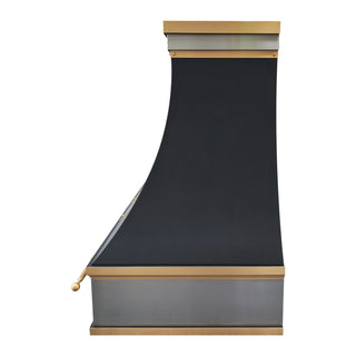 Black Stainless Steel Range Hood with Luxury-Pot-Rail