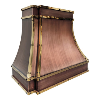 hand hammered antique copper kitchen vent hood