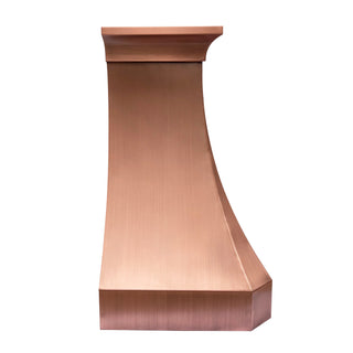 SINDA Handmade Custom Natural Copper Hood-Wall Mount In Stock, 30"W x 21"D x 36"H, H3A